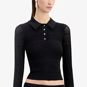 The Kooples Black V-Neck Sweater
